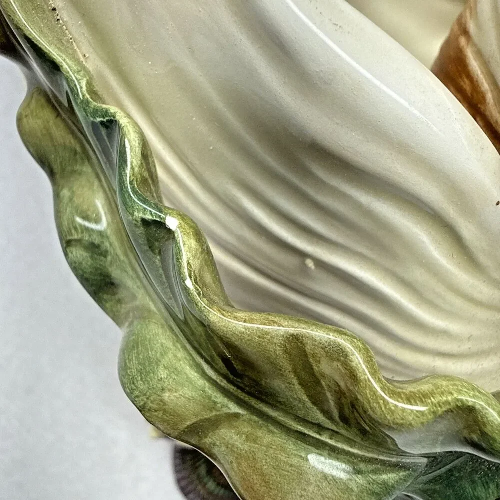 Fitz & Floyd Oceana Nautilus Shell Pitcher 1998 Large Coastal Seashell Vase